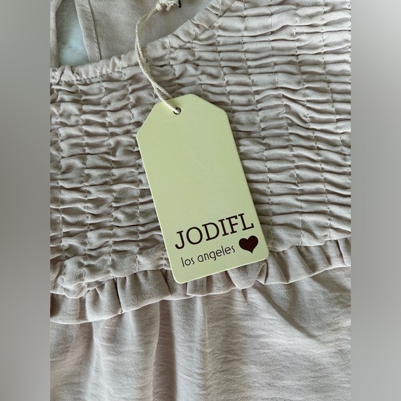 NWT Jodifl | Light Beige Blouse with Ruffle Detailing & 3/4 Sleeves | Size Small - Picture 10 of 13